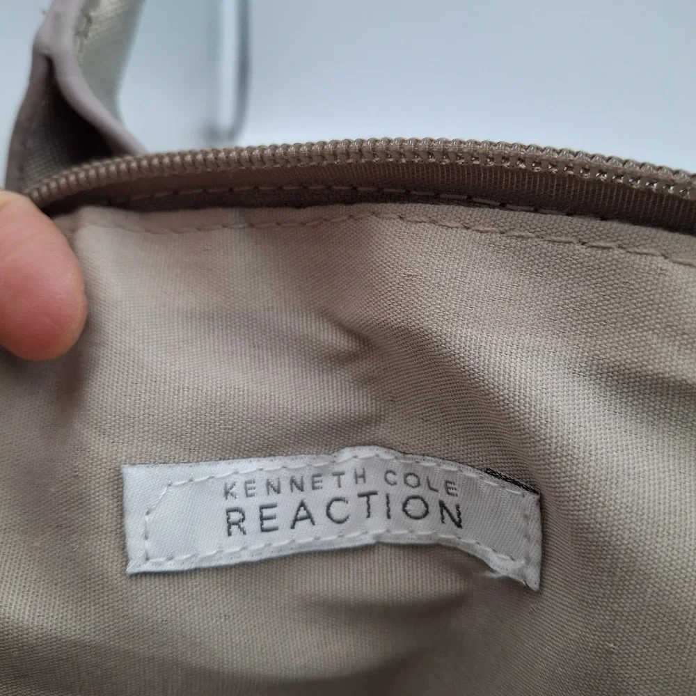 Kenneth Cole Reaction Mini Dome Satchel Metallic Champagne Gold Saffiano Handbag